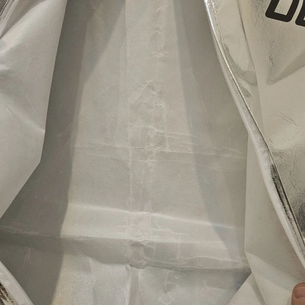 2 Ogier garment bags/suit carrier silver and white